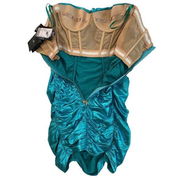 Elizabetta Franchi Metallic Blue Strapless Mini Dress EU 42 US 6 S Club 7030 - Picture 12 of 14